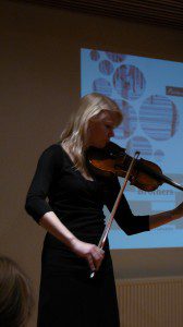 Launch of The Brothers, The Finnish Institute in London, February 2012; Kreeta-Julia Heikkilä plays violin